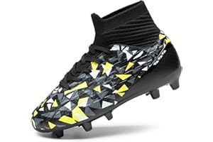 DREAM PAIRS Boys Football Cleats Youth High Top Firm Ground Soccer Shoes for Little/Big Kids