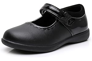 Blikcon Girls Mary Jane Black School Uniform Shoes Dress Shoes (Toddler/Little Kid/Big Kid)