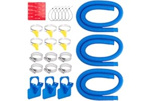 RSYEKU 1.25 x 59 Inch Pool Hoses for Above Ground Pools,Pool Filter Pump Hoses,Compatible With Intex Filter Pump 607,637 With 12 Metal Clamps（3 Pack）