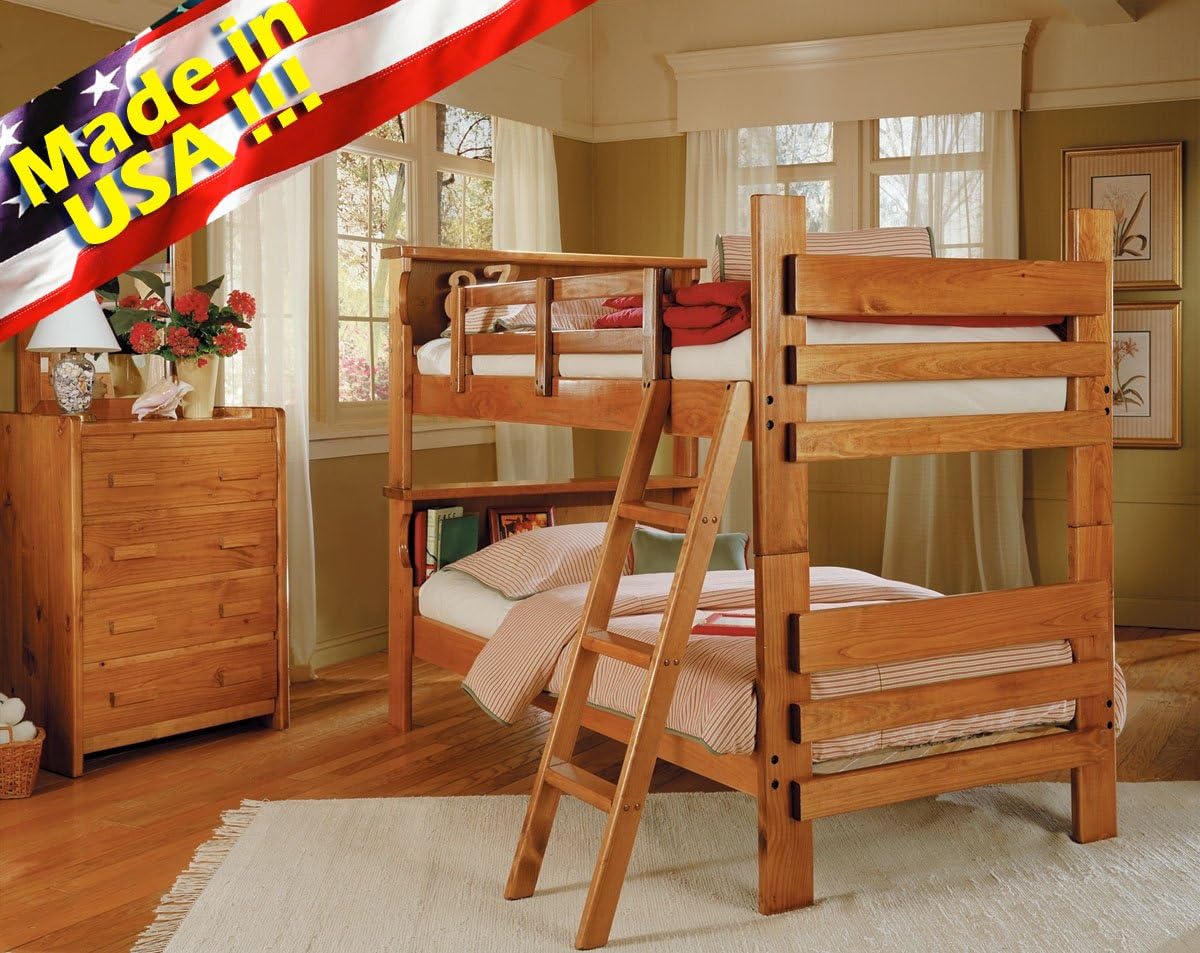bunk beds with bookcase headboards