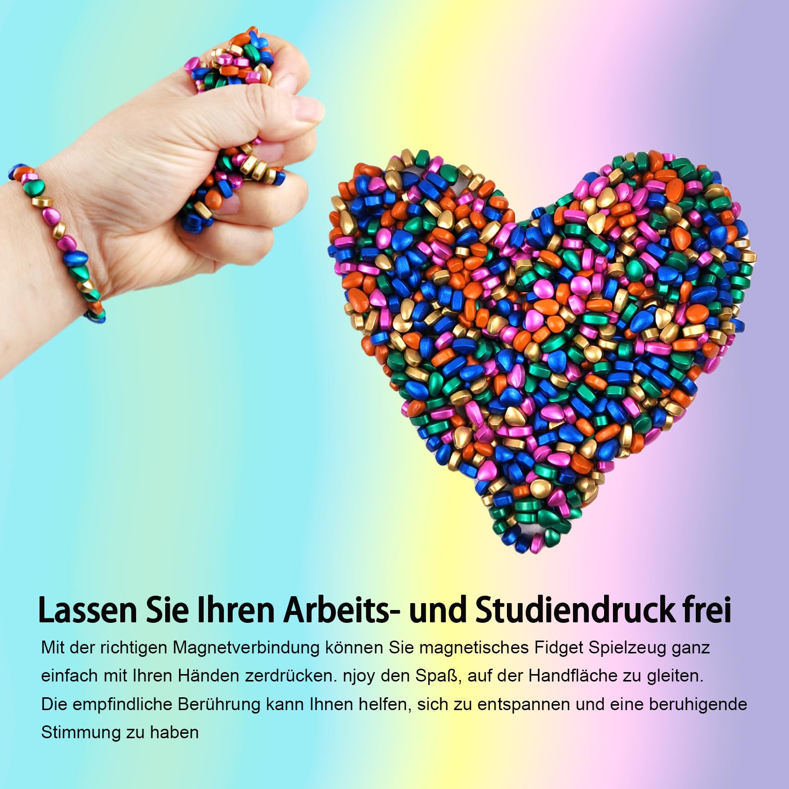 YANZHE Magnetsteine Stresskiller - Ungefähr 1000 Stück Premium Mini-Magnetkugeln als Anti-Stress Spielzeug für Erwachsene, Das Original Fidget Toy für Büro & Homeoffice, Kreatives Entspannungs-Gadget 3