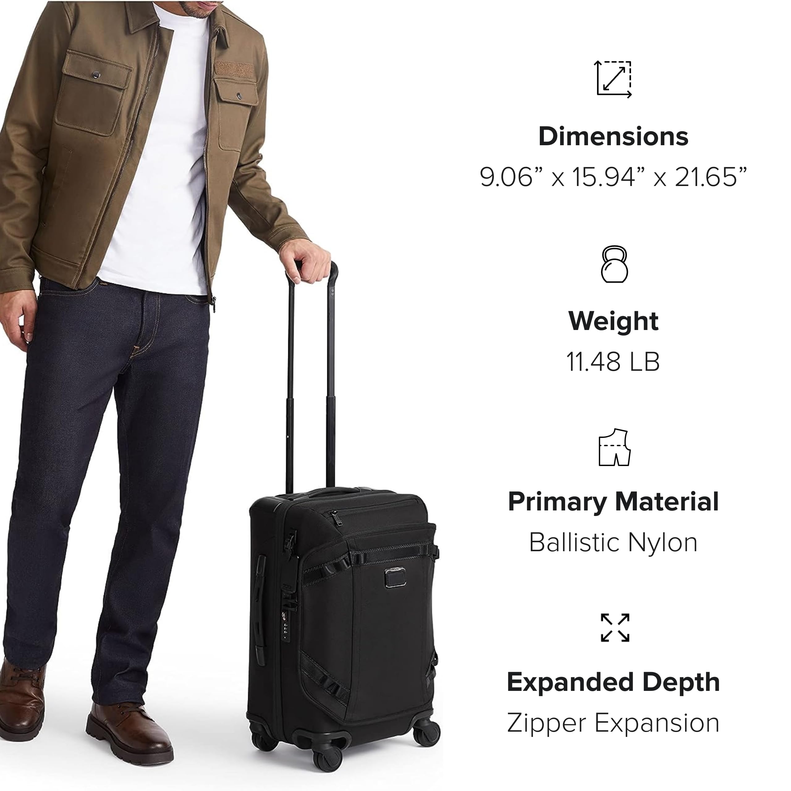 TUMI Alpha Bravo International Front Lid Expandable 4 Wheeled Carry-On - International Travel Luggage - 21.8