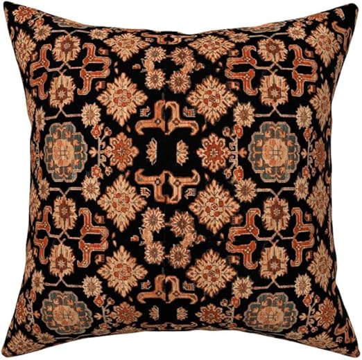 Amazon Com Roostery Throw Pillow Persian Carpet Black Ponies