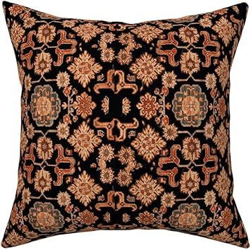 Amazon Com Roostery Throw Pillow Persian Carpet Black Ponies
