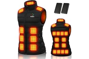 Kiangvest Women Heated Vest with 2 Pcs 20000mAh/7.4 V Battery Pack, Lightweigh Heating Vest for Women 21 Heating Zones
