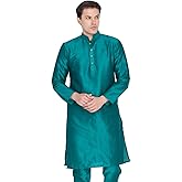 Elina fashion Men's Tunic Banglori Silk Kurta Pajama Set Indian Traditional Wear