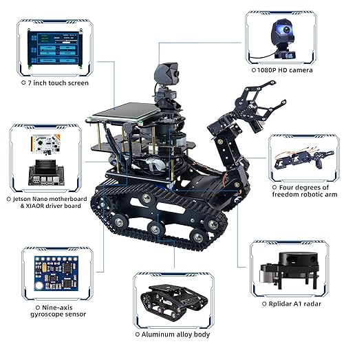 XiaoR Geek Jetson Nano AI Robot Kit with Rplidar A1 Radar ROS