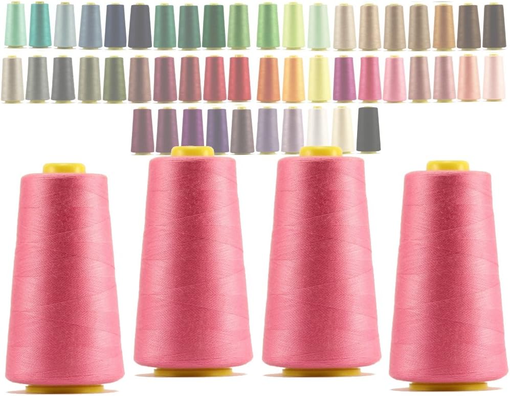 4 x Cones overlocking Thread 40S/2, 3000 Yards (159 Dark Pink)