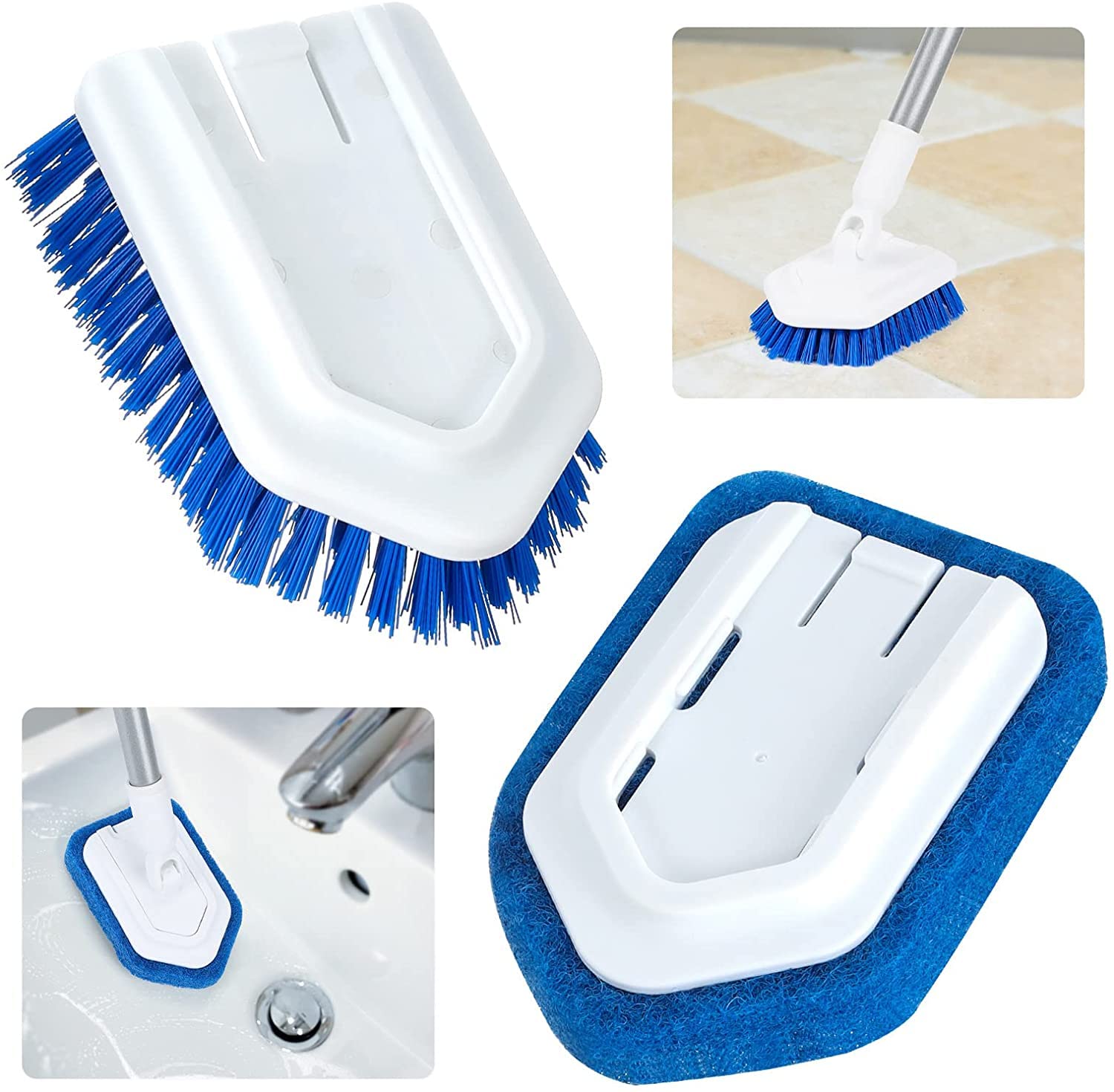 LKHOME 2Pcs Extendable Shower Scrubber Refill Replacement Head Shower Brush Attachment Scrubber for Bathtub Shower Cleaning Fit LKHOME 2 in 1 Shower Cleaning Tub and Tile Scrubber