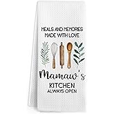 Gnmduw Mamaw Gifts Kitchen Towels, Mothers Day Birthday Gifts for Grandmother, Mamaw Gifts from Grandkids, Grandma Dish Towels, Grandma Gift Hand Dish Tea Towel for Kitchen Decor, 16x24 in