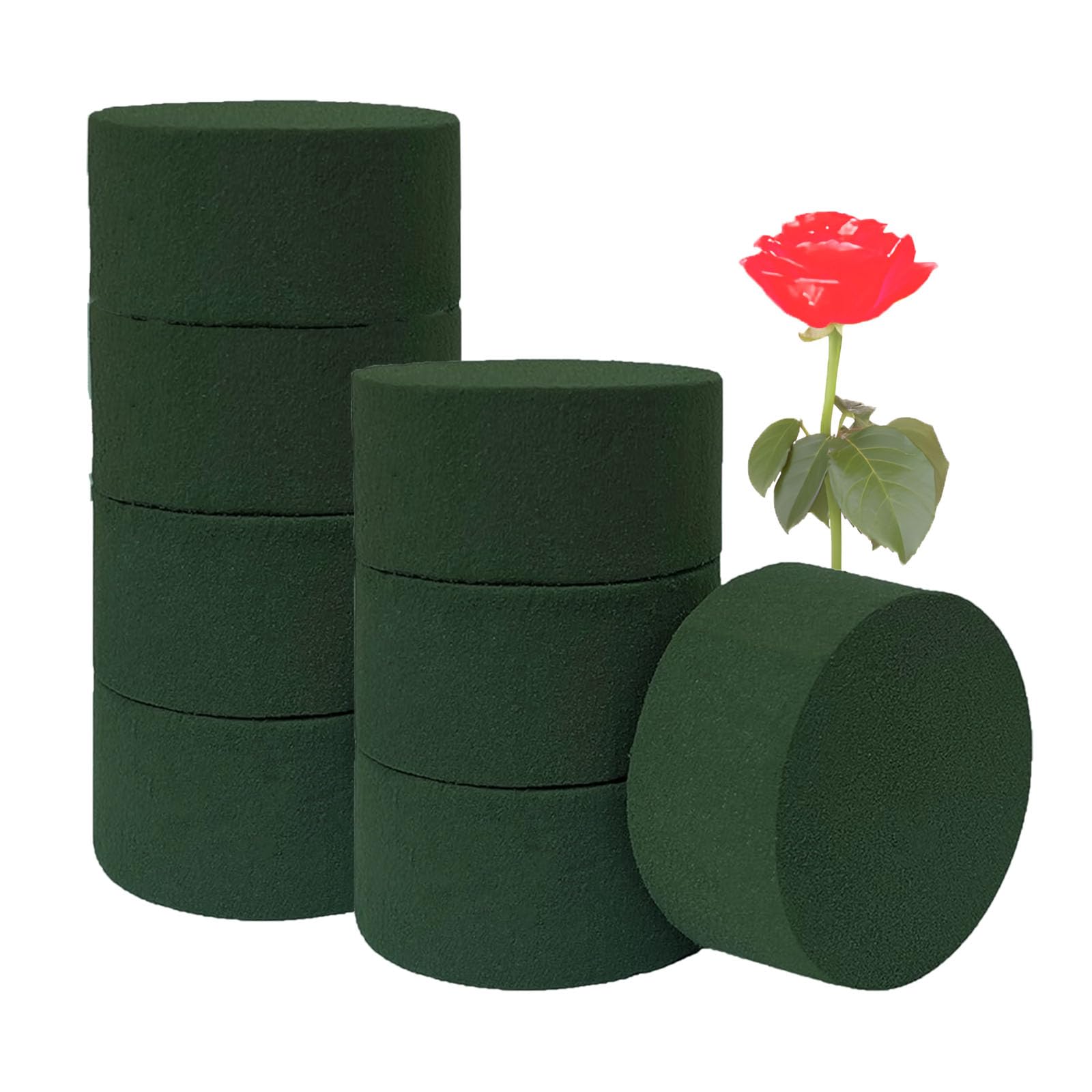 8 Pcs Round Floral Foam, 8cm Oasis Flower Wet Dry Plant Foam, Foam Blocks for Fresh and Artificial Flower, DIY, Arts, Crafts, Room Decor, Displays and Designs, Weddings, Party