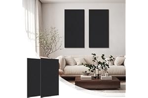 Olanglab Acoustic Panels 2 Pack, 48''x24'' Large Sound Panels, Fabric Wrapped Sound Proof Foam Panels for Walls, Sound Absorbing Panels for Recording Studio Acoustical Treatments (Black)