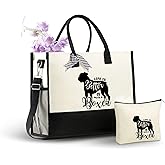 InnoBeta Boxer Dog Gifts for Women Canvas Tote Bag, Boxer Dog Gifts Tote with Top Zipper Closure and Shoulder Strap for Birthday, Mother's Day, Christmas