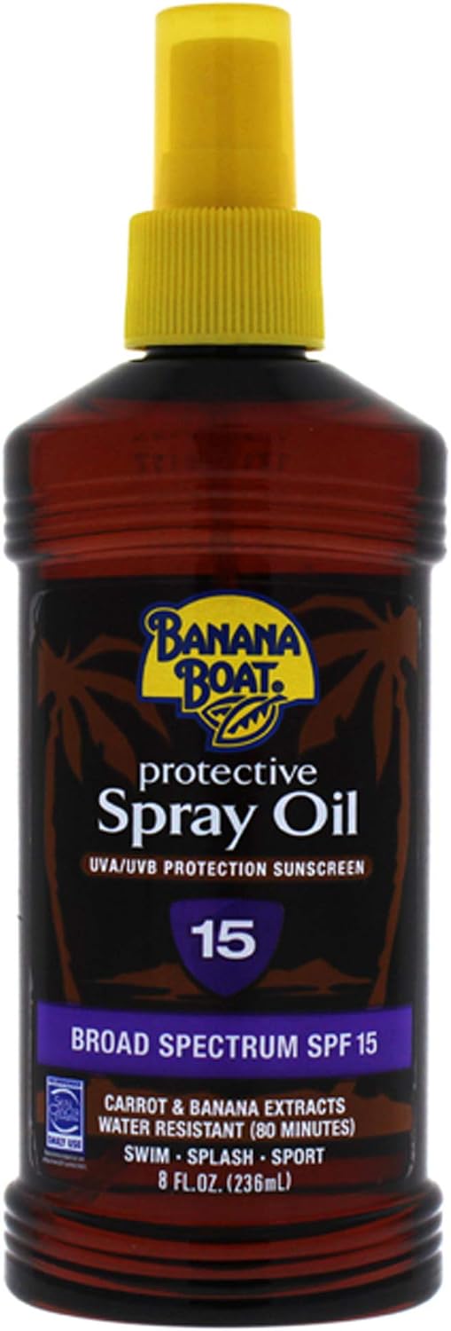 Banana Boat Spf#15 Protective Tanning Oil Spray Sunscreen 235 ml, 236 ml (Pack of 1)