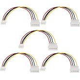 SinLoon Computer Molex 4 Pin Power Supply Extension Cable, 8 Inch IDE Power to Floppy Drive Power Interface Cable. 5-Pack (4Pin)