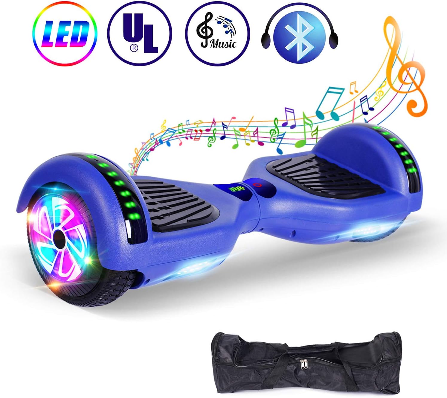 Jolege Hoverboards Colorful LED Light 6.5" Two-Wheel Smart Self Balancing Electric Scooter - UL 2272 Certified for Kids and Adult,The Best Gifts Choice
