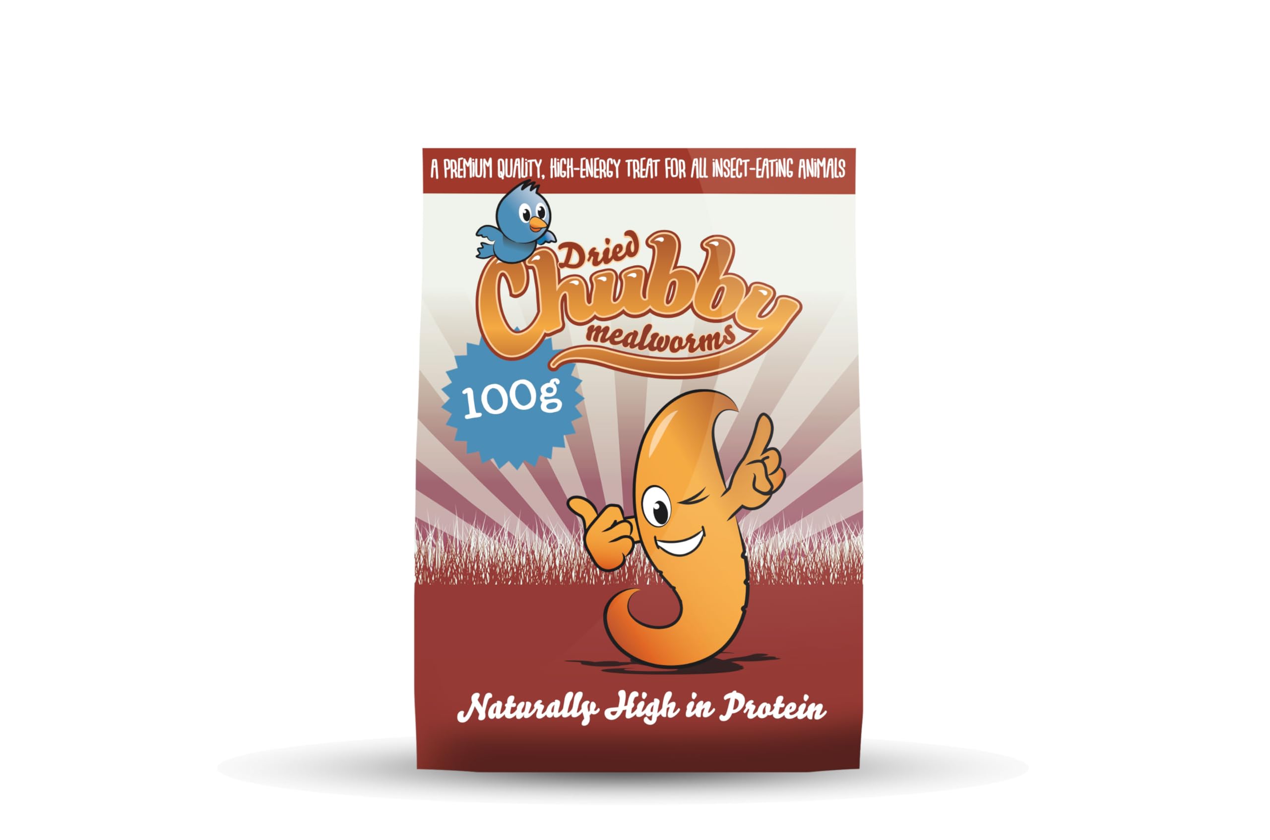 Chubby Mealworms (100 g), Dried Mealworms For Wild Birds, Protein Rich Dried Meal Worm, High Energy for Birds, Reptiles, Gecko — image 1