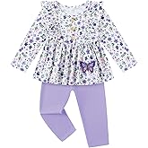 Latnnut Baby Girl Clothes Toddler Outfits Ruffle Long Sleeve Top Solid Pants 2 Piece Girls' Fall Winter Clothing Set 1-5T