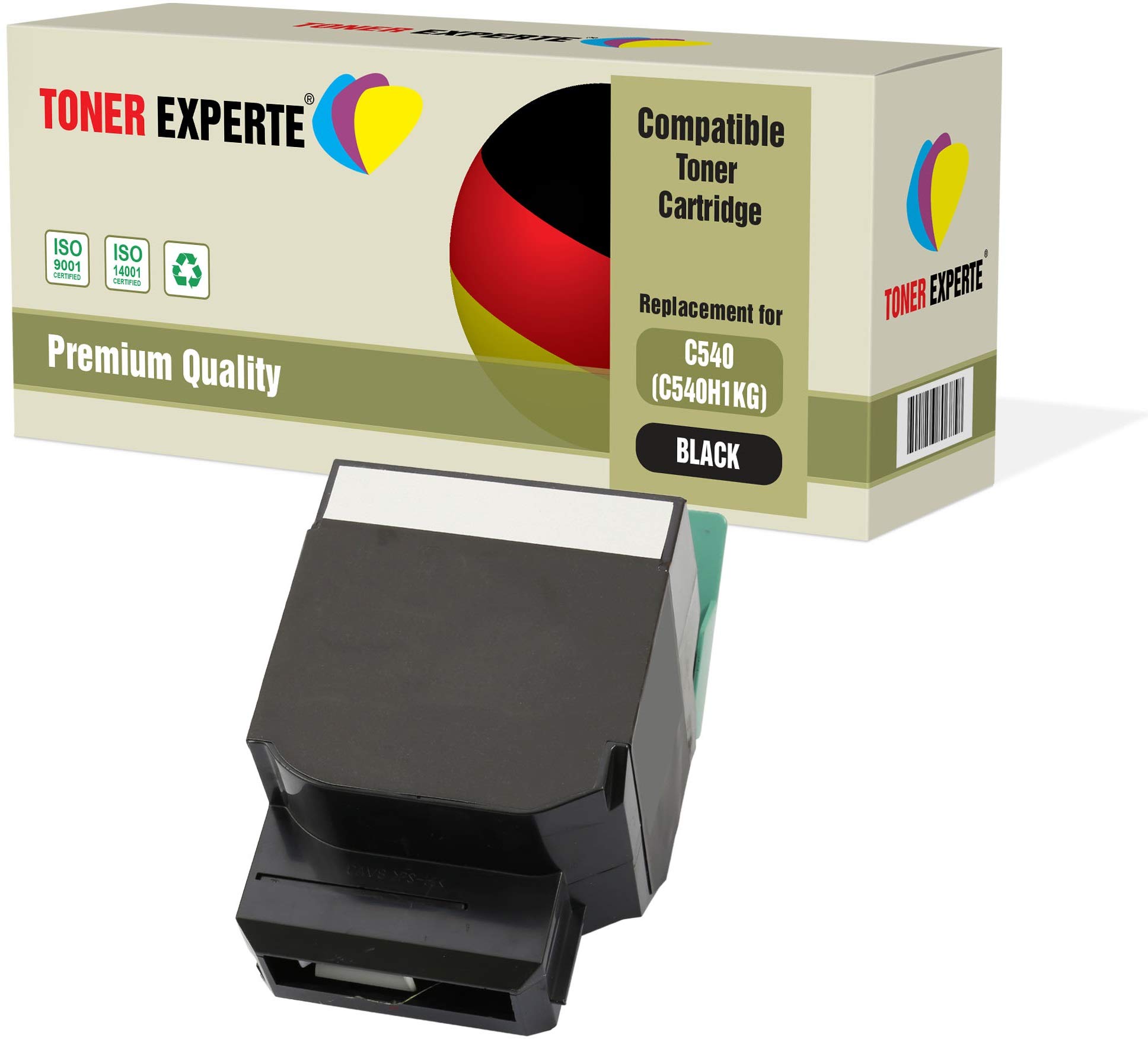 TONER EXPERTE® Compatible with C540H1KG Black Premium Toner Cartridge for Lexmark C540n, C543dn, C544dn, C544dtn, C544dw, C544n, C546dtn, X543dn, X544dn, X544dtn, X544dw, X544n, X546dtn