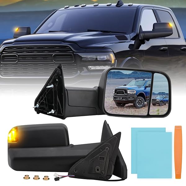 MOFOAP DRIVER SIDE MIRROR COMPATIBLE WITH 2009-2018 DODGE...