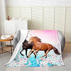 Horse Fleece Throw Blanket for Kids - Galloping