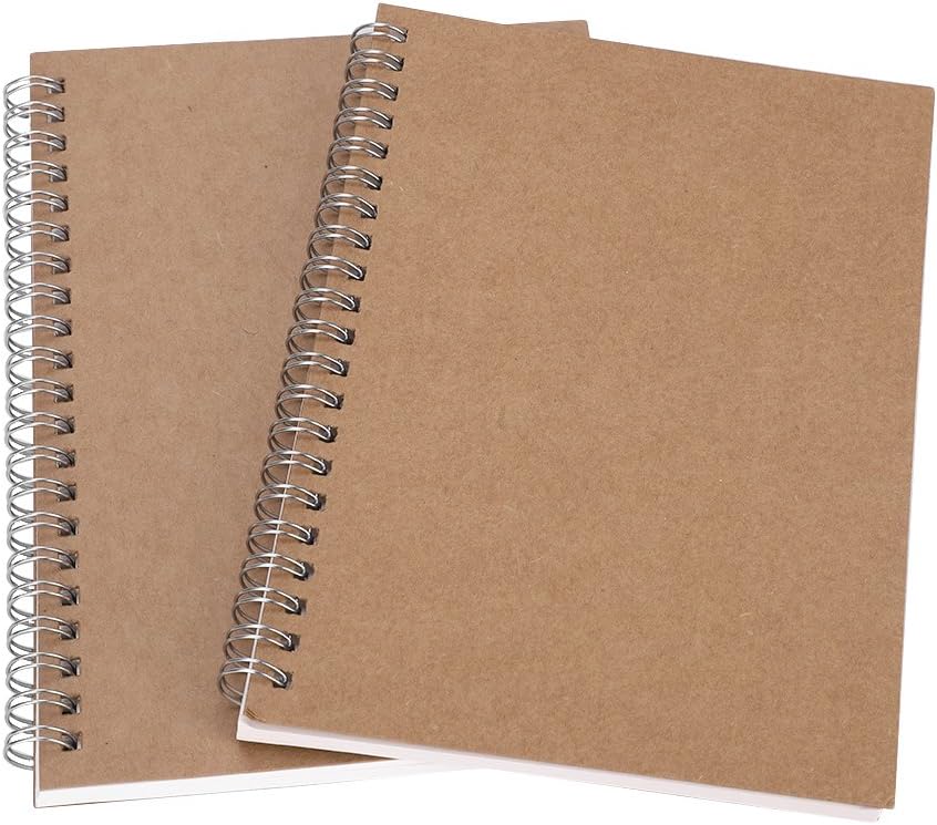 Pack of 2 Daily Monthly Planner Notebook A5 Spiral Notepad Durable Hardcover Diary Journal Personal Organiser Undated Schedule Time Management Academic Planner for Office Stationery School