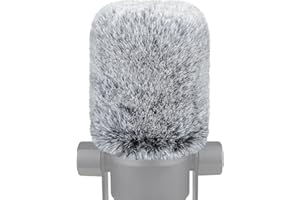 SOULWIT Microphone Furry Windscreen for RØDE (Rode) PodMic Cardioid Dynamic Broadcast, Wind Muff Pop Filter Mic Cover - Gray