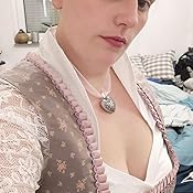 Collier Traditionnel Femme Schöneberger Herzstein - Pendentif Coeur Strass - Longueur Réglable 40-48 Cm - Pour Dirndl, Oktoberfest