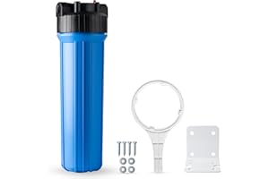 iSpring HB28B Whole House Water Filter Housing, 20" x 4.5" Universal Housing for Whole Home Water Filtration w/ 1" NPT Ports Pre-Filtration System