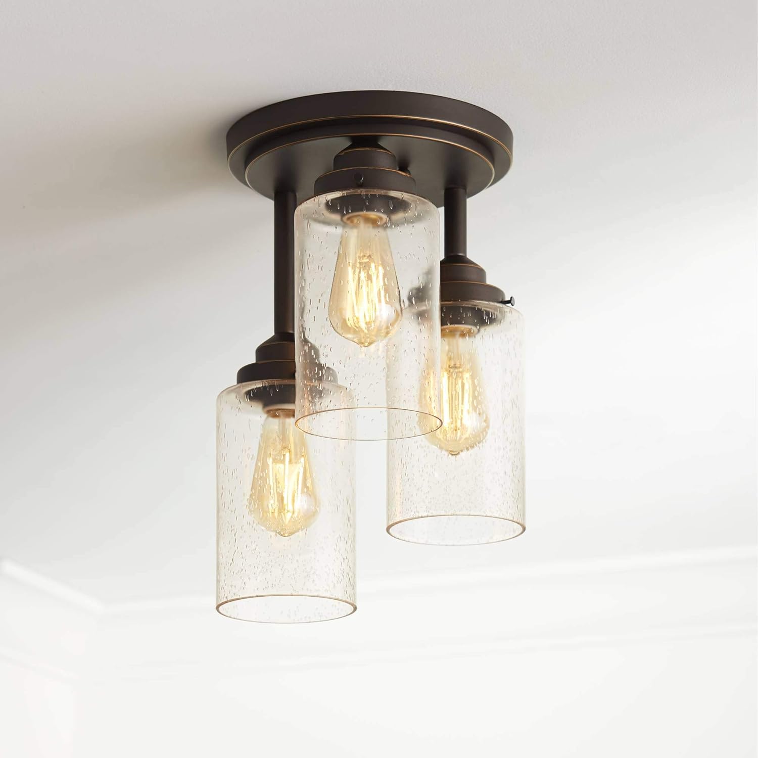 Libby Industrial Farmhouse Ceiling Light Semi Flush Mount Fixture