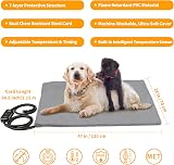 Toozey Dog Heat Pad 120x70cm, 5 Timer 6 Temp, Waterproof Velvet Cover XXL view 2