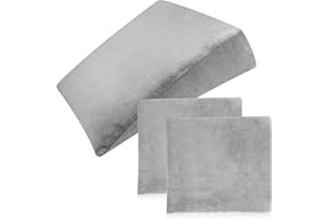 Wesiti 2 Pcs Wedge Pillow Cover for Bed Pillow Case Fits Wedges up for Home Sleeping Supplies, Only Pillowcase(25 x 24 x 12 Inch,Gray)