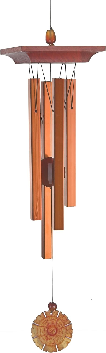 Woodstock Chimes WABR Amber Chime, Cherry Wood & Bronze