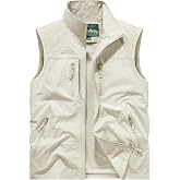 MANLUODANNI Men's Casual Lightweight Vest Sleeveless Outdoor Work Jacket | casual full zip sleeveless outerwear, golf vest, breathable, 4 pockets, running, outdoor, work, cycling, sports