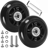 76mm Luggage Wheel Replacement, Suitcase Wheels 76x24mm with 40mm Axle | Inline Skate Wheels Repair Kit with Screws &amp; Wrench for DIY Fix (Not Universal &ndash; Please Measure Before Purchase)