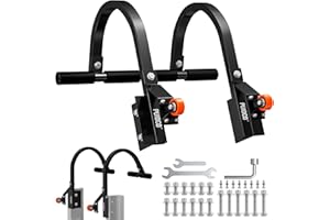 PUIOCO 2 Pack Ladder Roof Hook with Wheels, Secured by Bolts No Wobble Ladder Hooks for Roof Ridge Damage Prevention, Heavy Duty Ladder Standoff Roof Hook with Non-Slip Pad, Easy Access to Steep Roofs
