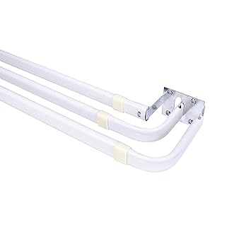 Kenney Triple Curtain Rod 28 To 48 Inch White Amazon In Home