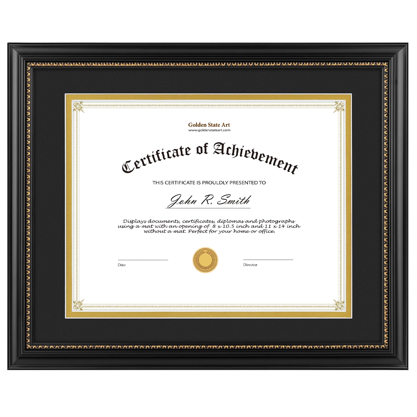 Golden State Art, 8.5X11 Diploma Frame, Solid Wood