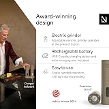 LARS NYSØM Electric Salt Pepper Grinder Set USB Rechargeable Taupe Brown view 2