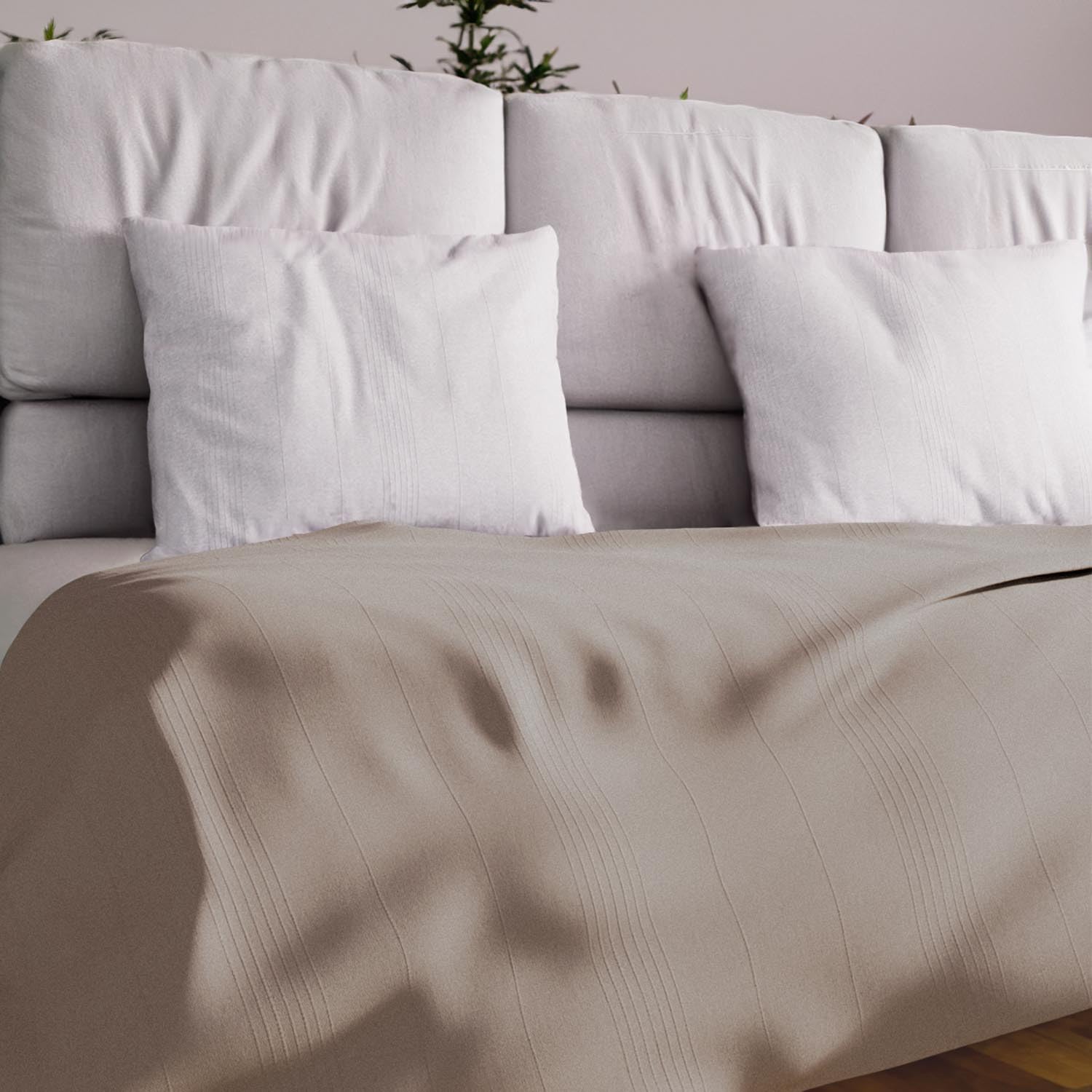 Soleil d'ocre Adele Polycotton Bedspread, Off-White, 180 x 220 cm