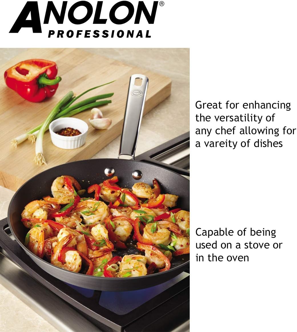 Anolon Professional Stirfry-26cm-Premium Non Stick Stir Fry pan Aluminium Cookware, Oven and Dishwasher Safe - Image 5