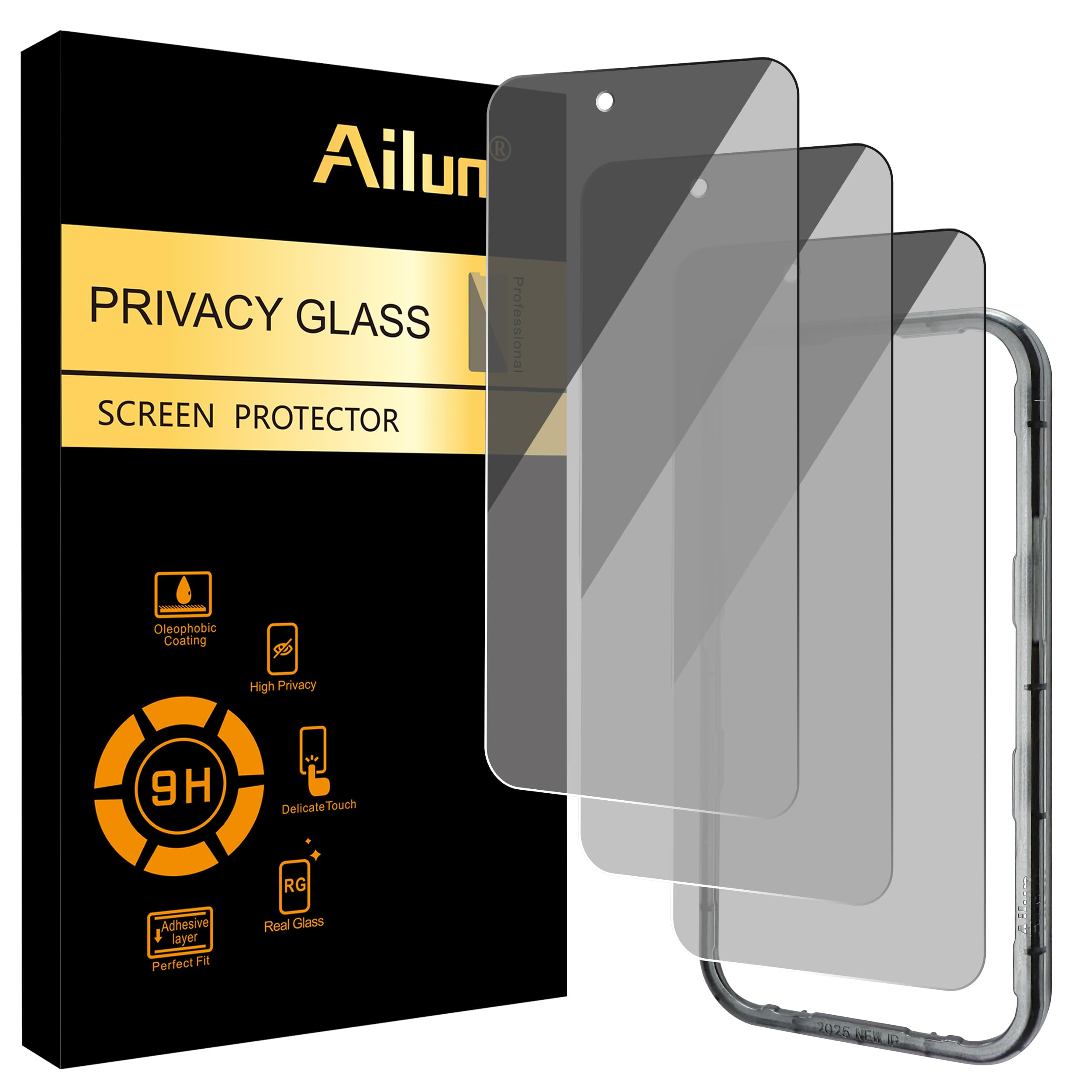 Photo 1 of Ailun 3 Pack for iPhone Air Privacy Screen Protector [6.5 inch] with installation frame, Anti Spy Private Tempered Glass Anti-Scratch Case Friendly[Not for iPhone 17/17 Pro/17 Pro Max]