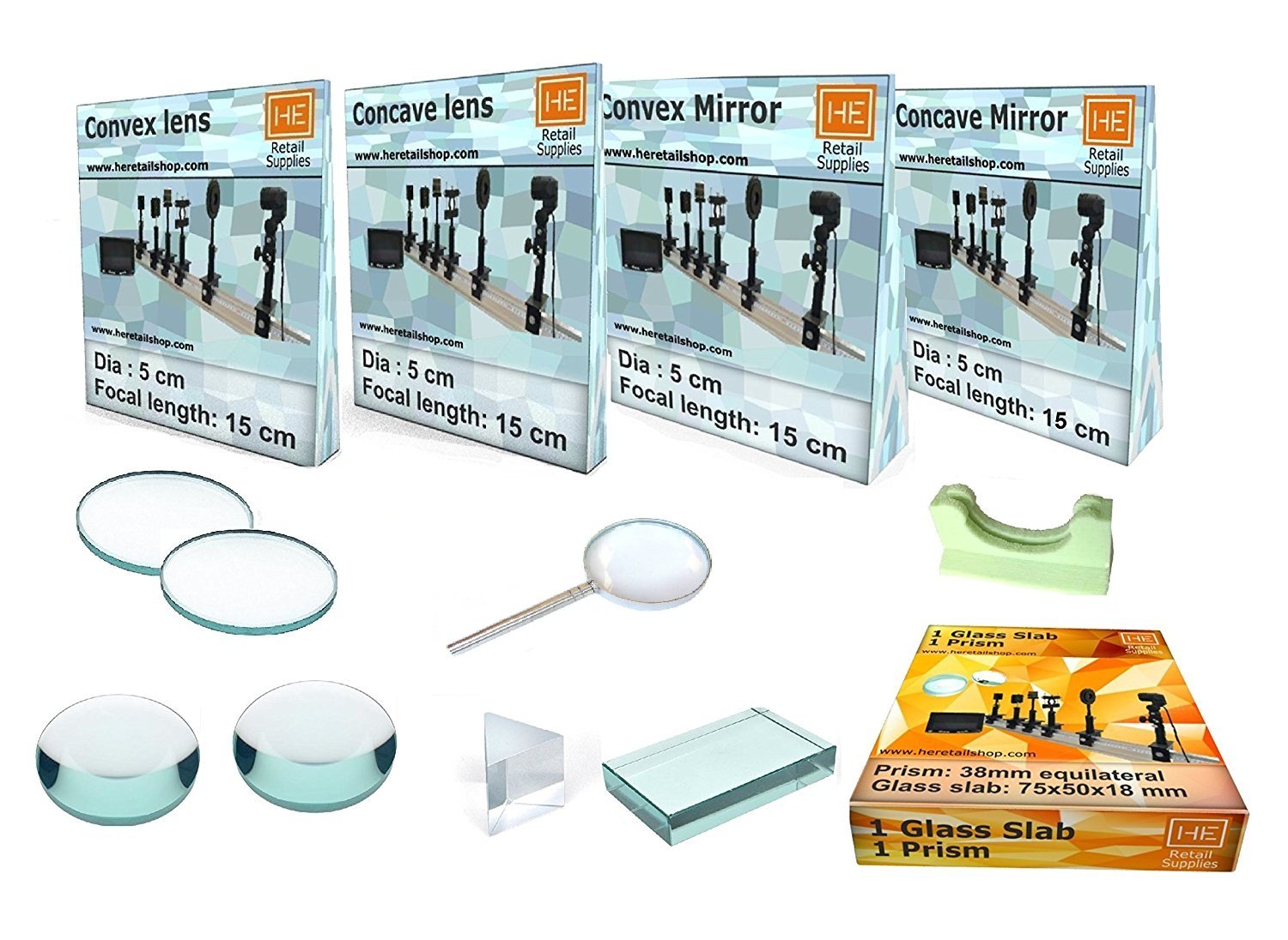 He Retail Supplies 50mm Premium Glass Concave and Convex Mirror + 50mm