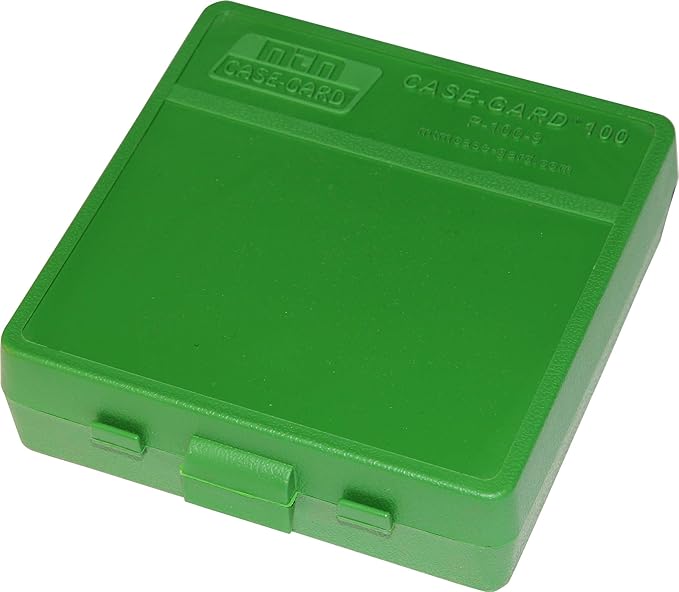 MTM 100 Round Flip-Top Ammo Caja 380/9MM Cal (verde): Amazon.es: Deportes y aire libre