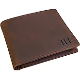 Personalized Wallet For Men, Custom Engraved Wallet, Customized Engraved Full Grain Leather Wallet, Gift For Fathers Day/Him/Husband/Boyfriend/Anniversary/Dad/Son/Graduation/Birthday