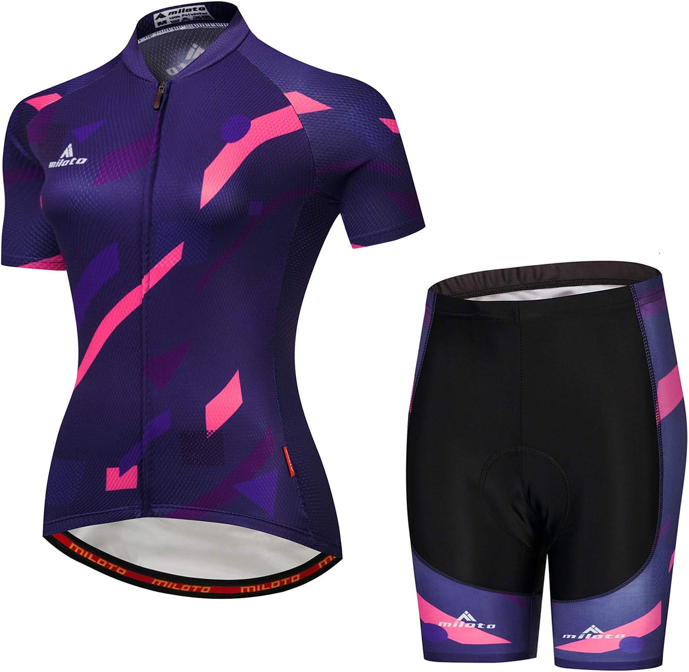 MILOTO Women's Cycling Jersey Reflective Shirt Padded Shorts Set