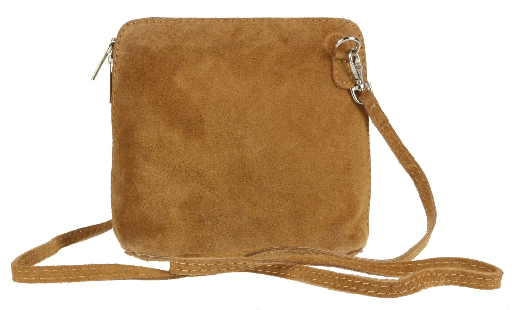 Girly HandBags Genuine Suede Cross Body Shoulder Bag - Light Tan(Size: W 17, H 17, D 8 cm (W 6, H 6, D 3 inches))