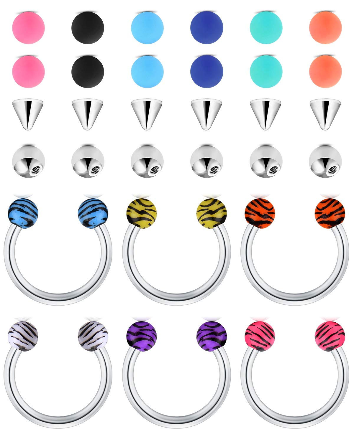LAURITAMI Septum Rings Surgical Steel 10mm 16G Clicker Hinged Segment Horseshoe Helix Cartilage Daith Tragus Hoop Earrings Piercing Jewellery