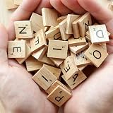 LoengMax 500 Wood Letter Tiles Scrabble Craft DIY Gift Decoration Alphabet view 4