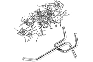 CADUFUELLY 50 Pcs Pegboard Hooks 2 inch, Hole Pitch 2.5 Wire Diameter 3.3 mm Peg Board Shelving Hooks Ideal for Garage Organi